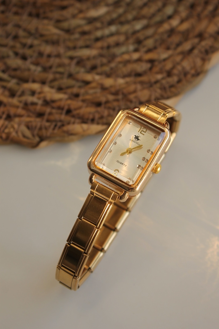 Nomi Luxe Gold Kare Kadranlı Çelik Kadın Saat