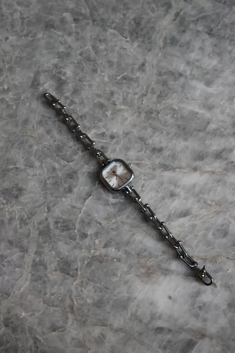 Luna Pearl Silver Kare Kadranlı Çelik Kadın Saat