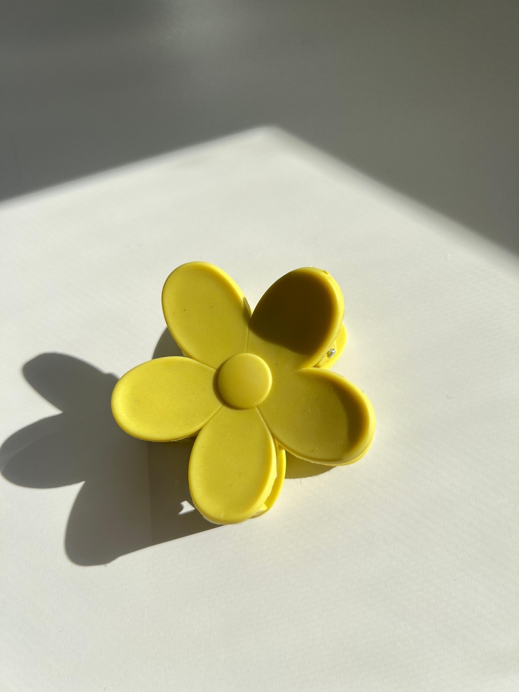 Sarı Flower Clips Saç Tokası