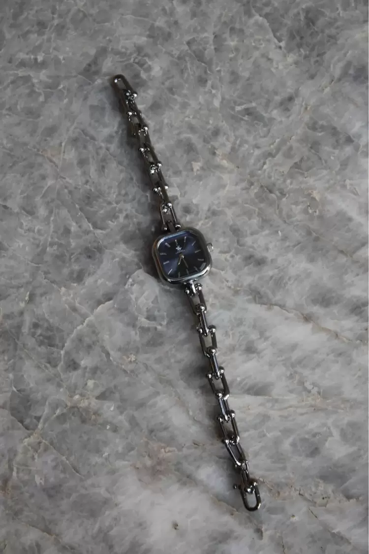  Midnight Silver Kare Kadranlı Çelik Kadın Saat