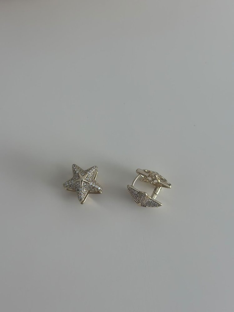 Xuping 14K Taşlı Yıldız Küpe