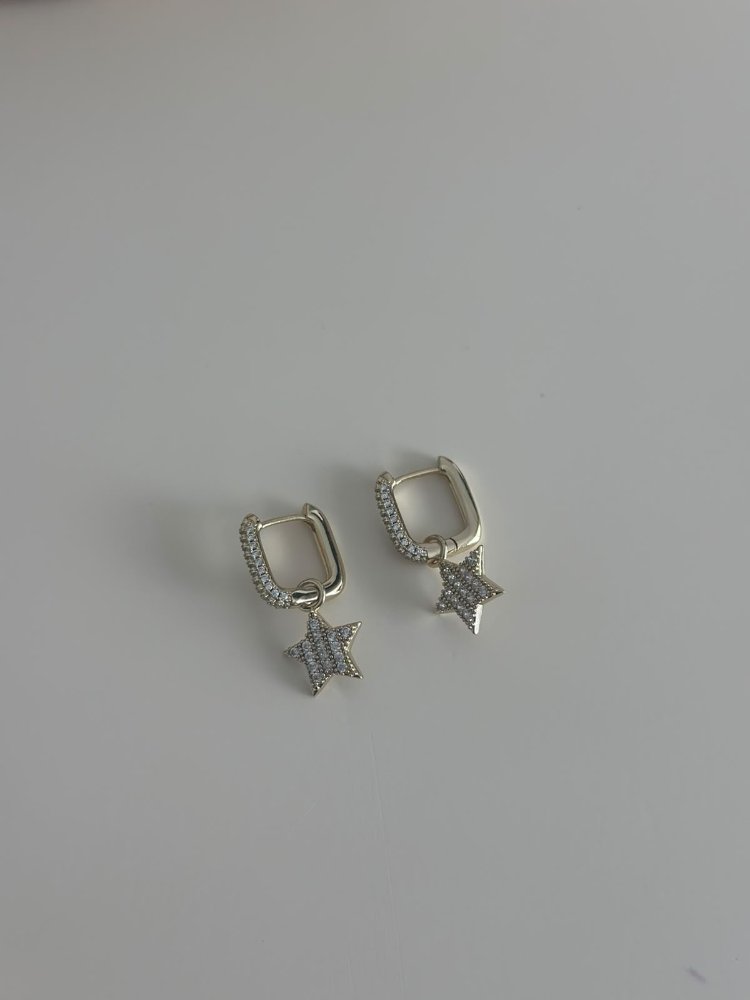 Xuping 14K Taşlı Yıldız Küpe