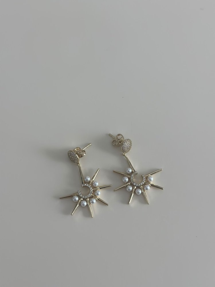 Xuping 14K Taşlı İncili Küpe