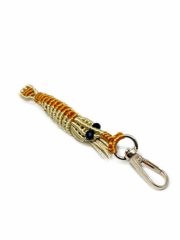 Handmade Macrame Shrimp Charm