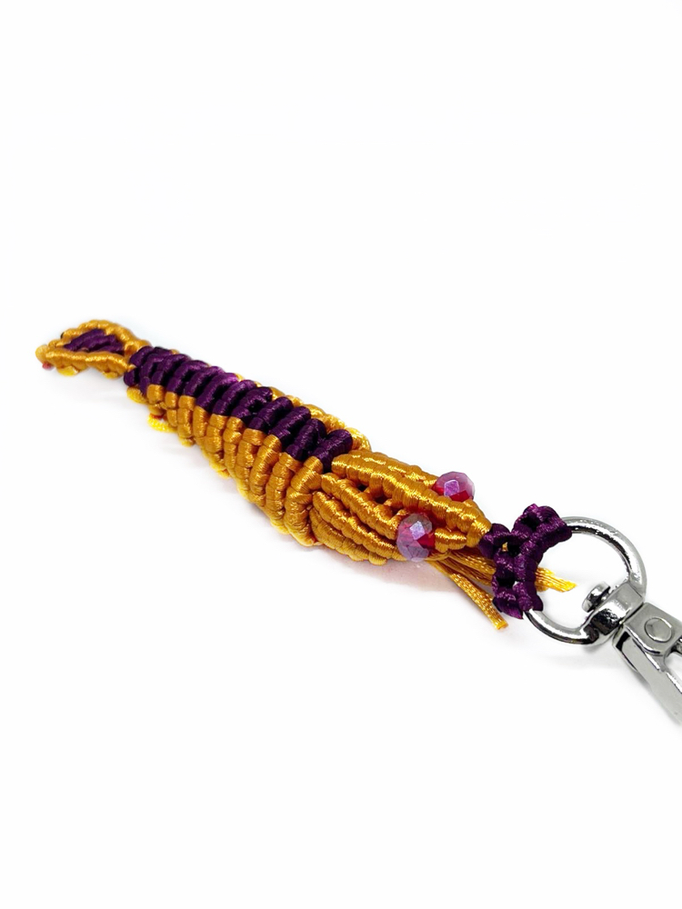 Handmade Macrame Shrimp Charm