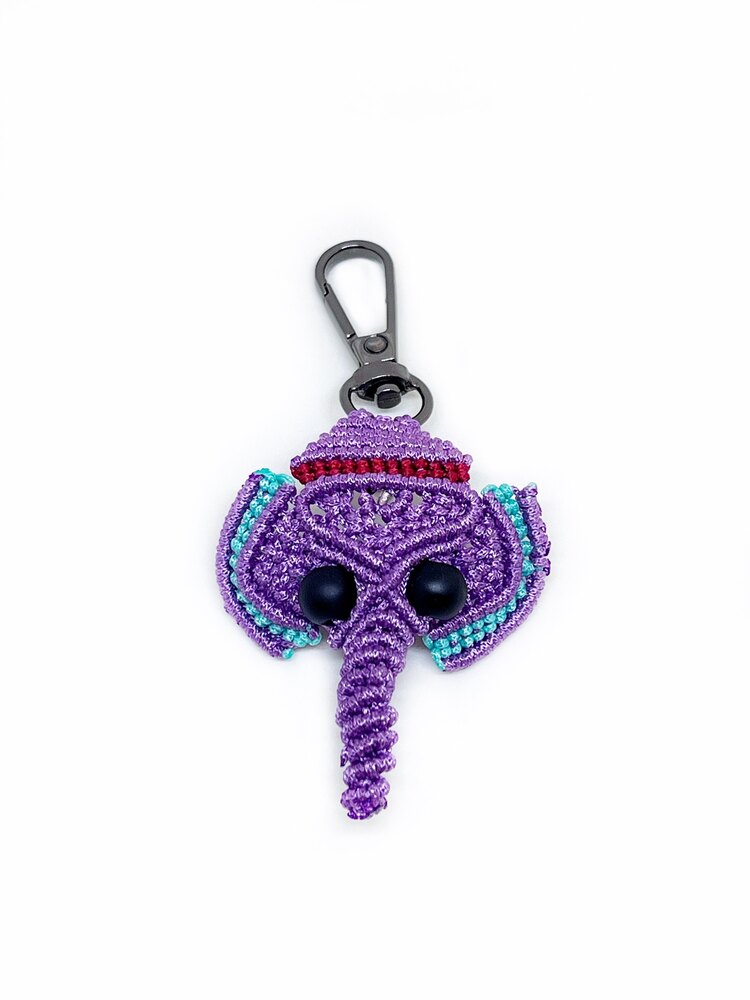 Handmade Macrame Elephant Charm