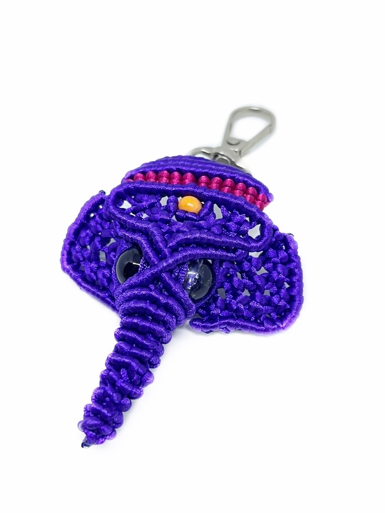 Handmade Macrame Elephant Charm