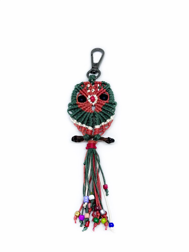 Handmade Macrame Owl Charm