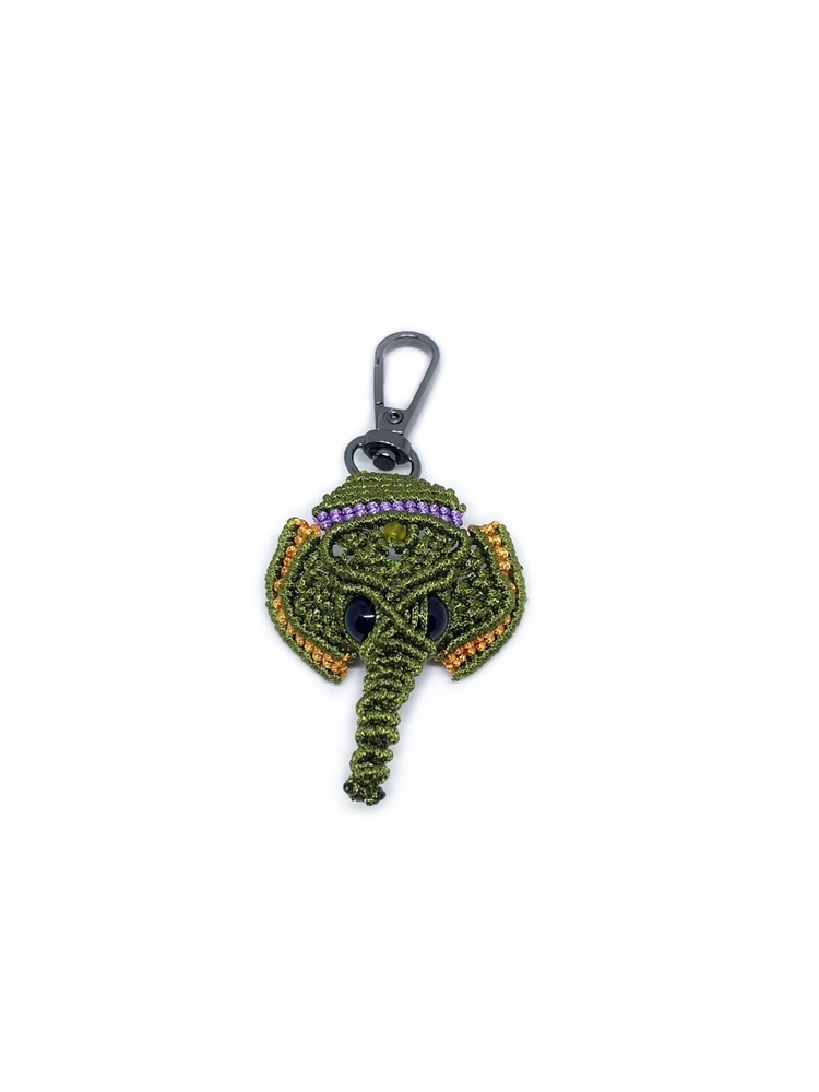 Handmade Macrame Elephant Charm