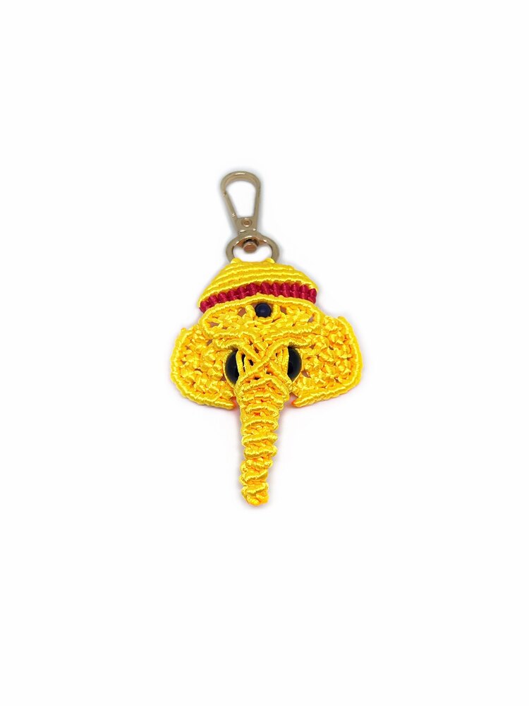 Handmade Macrame Elephant Charm