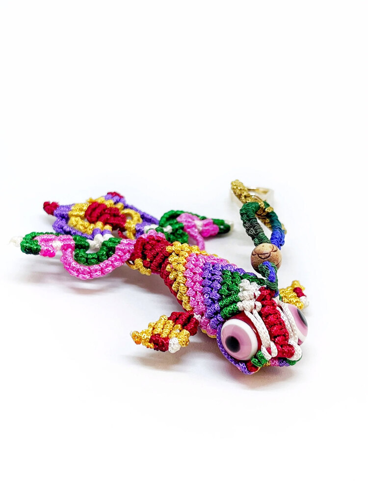 Handmade Colorful Macrame Fish Charm