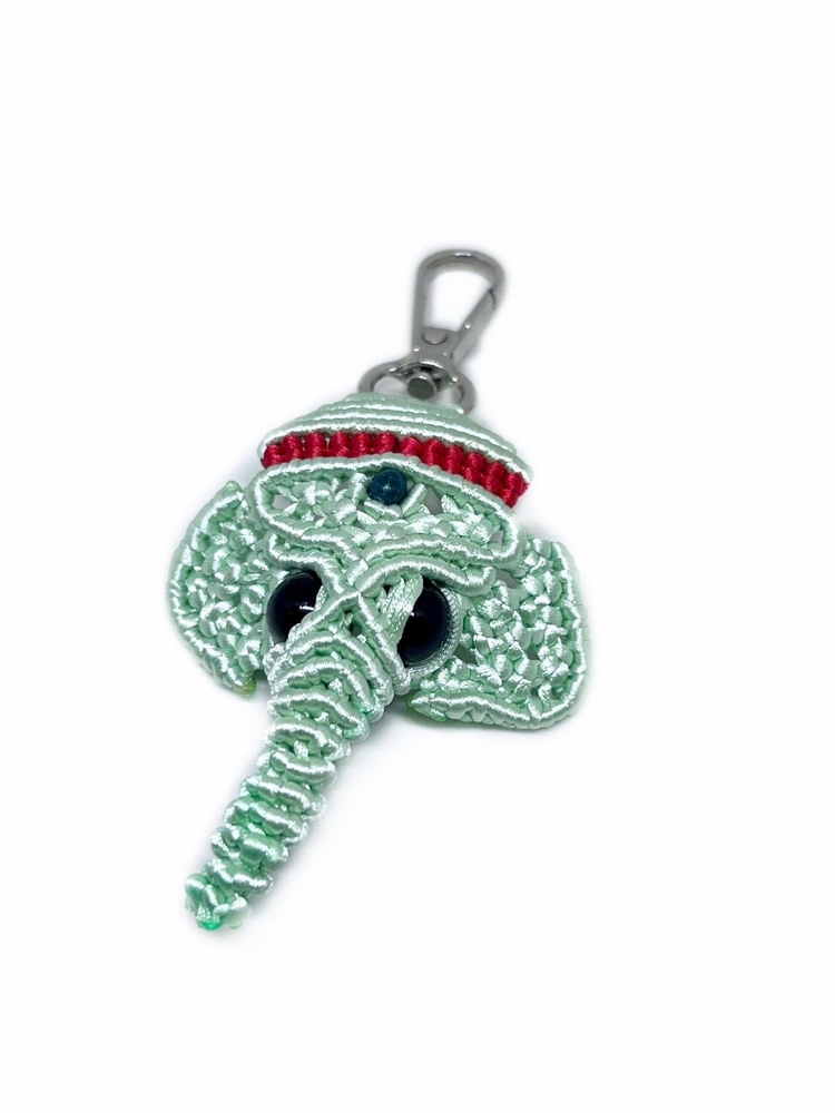 Handmade Macrame Elephant Charm
