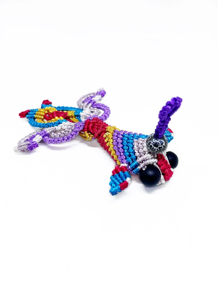 Handmade Colorful Macrame Fish Charm