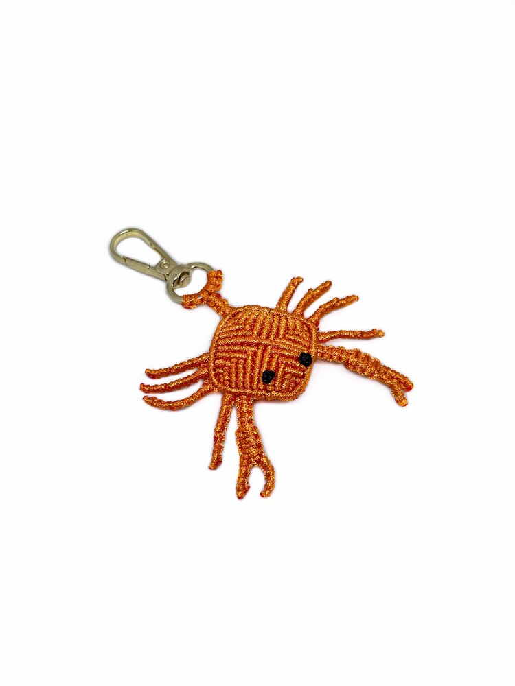 Handmade Macrame Crab Charm