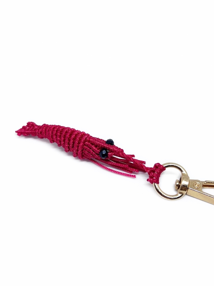 Handmade Macrame Shrimp Charm