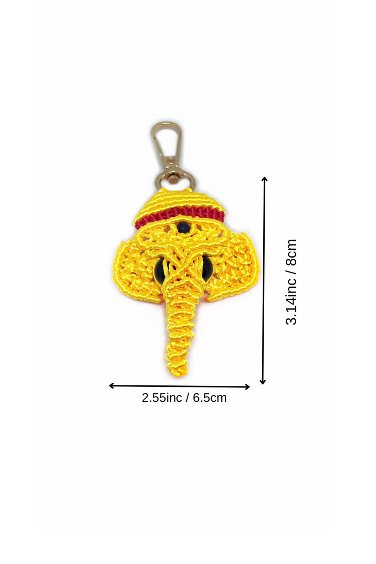 Handmade Macrame Elephant Charm