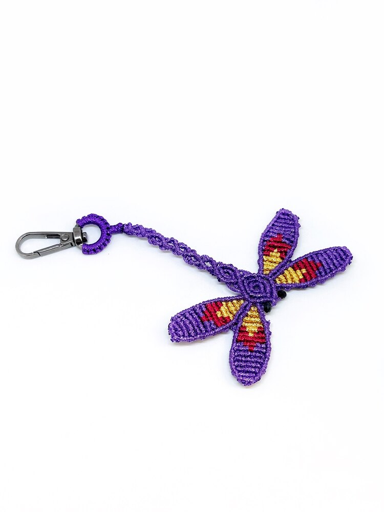 Handmade Macrame Dragonfly Charm