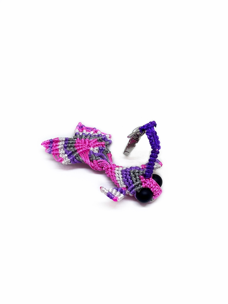 Handmade Colorful Macrame Fish Charm
