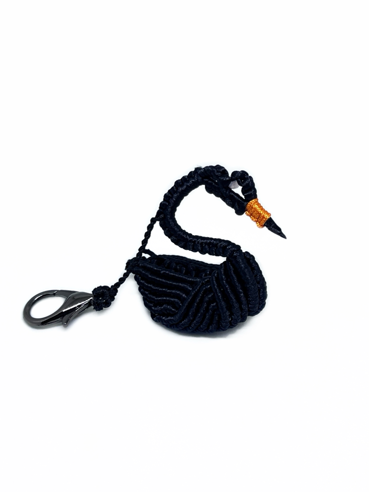 Handmade 3D Macrame Swan Charm