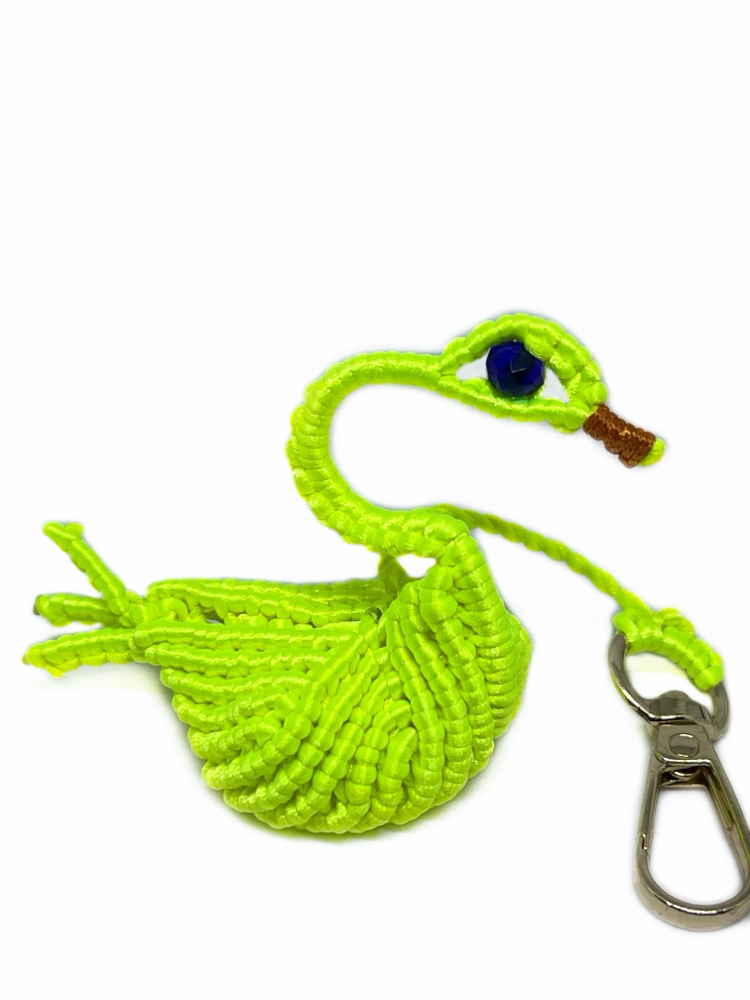 Handmade 3D Macrame Swan Charm