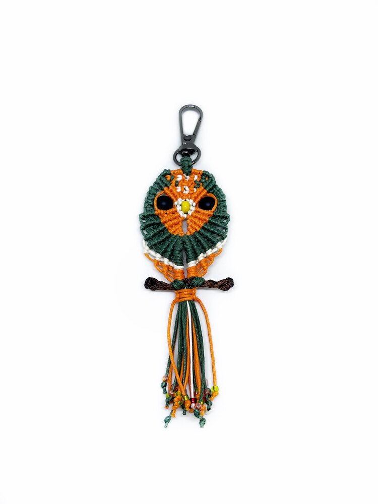 Handmade Macrame Owl Charm