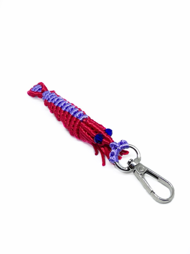 Handmade Macrame Shrimp Charm