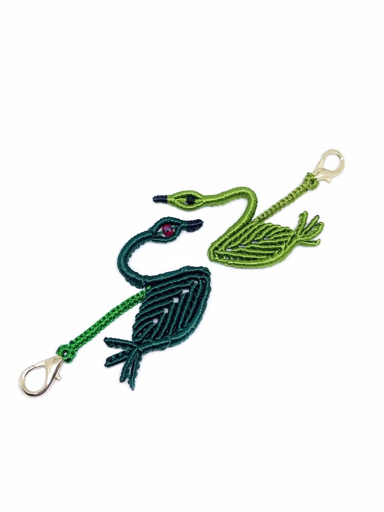 Handmade Swan Couple Charm