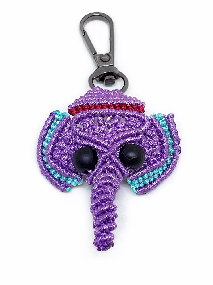 Handmade Macrame Elephant Charm