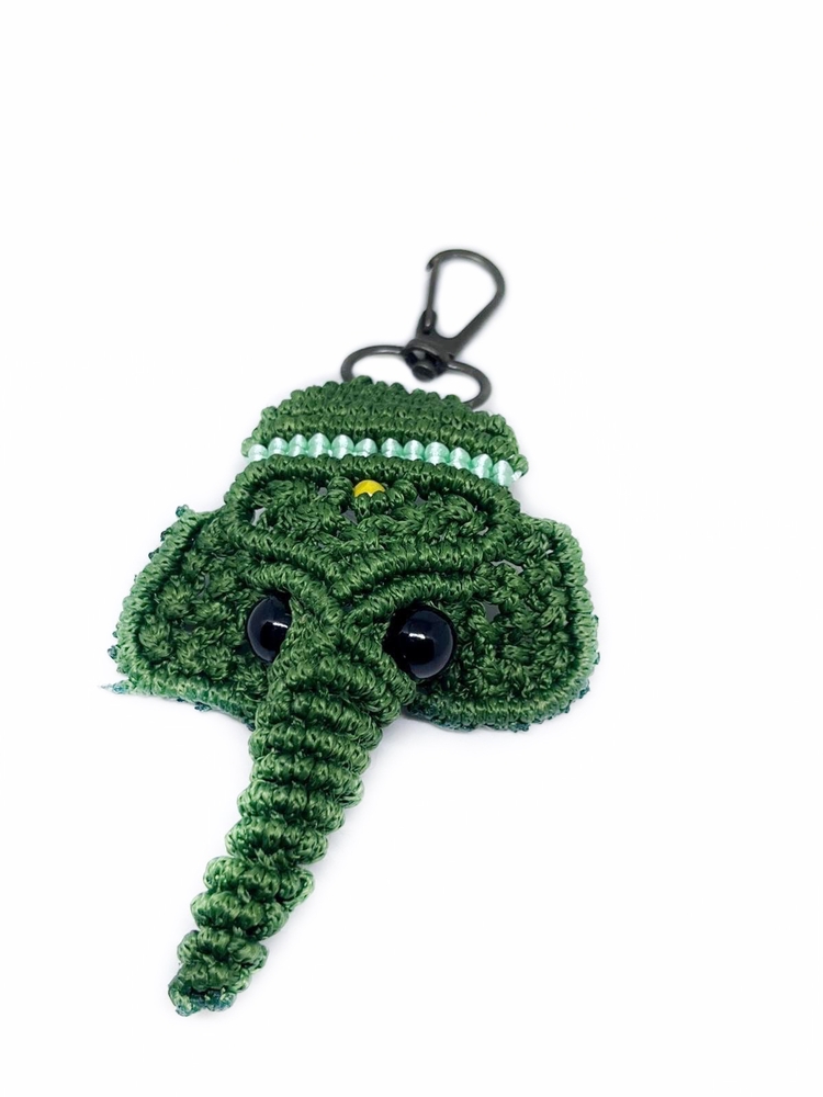 Handmade Macrame Elephant Charm