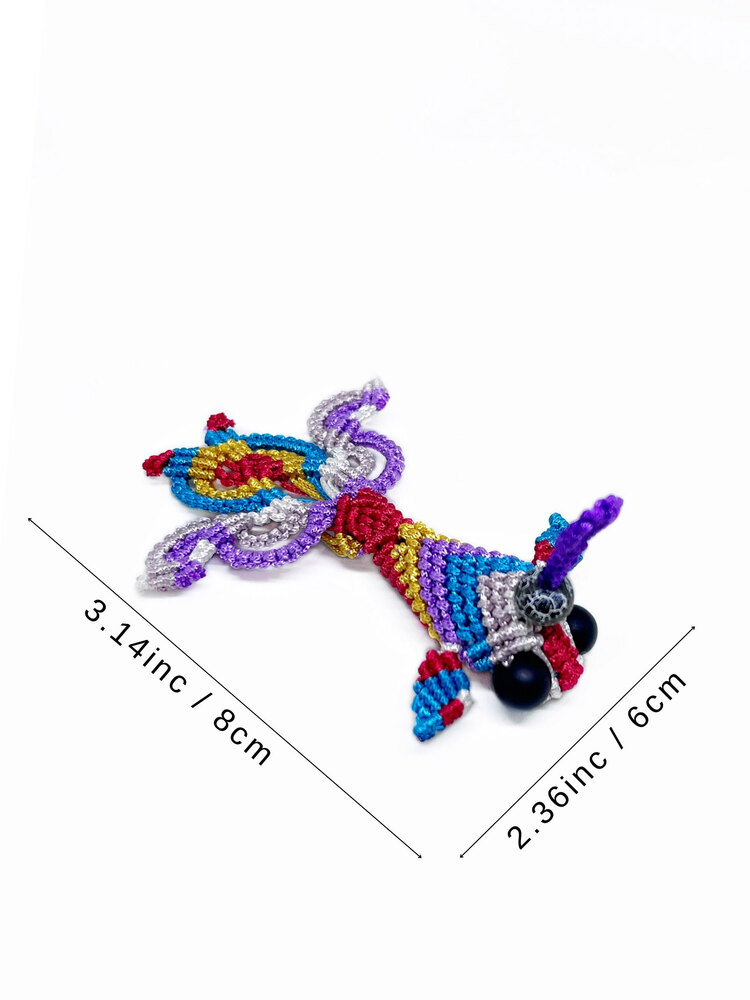 Handmade Colorful Macrame Fish Charm