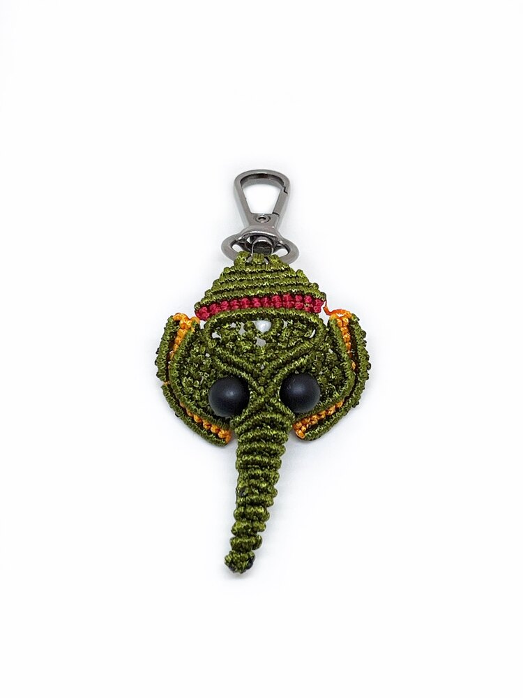 Handmade Macrame Elephant Charm