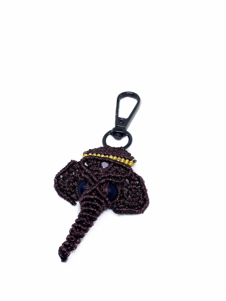 Handmade Macrame Elephant Charm