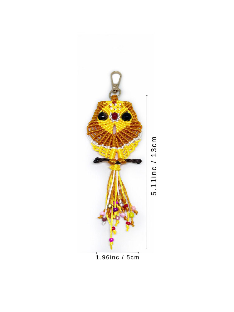 Handmade Macrame Owl Charm