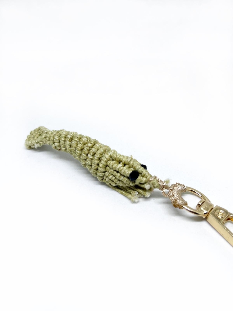 Handmade Macrame Shrimp Charm