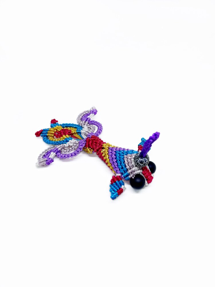 Handmade Colorful Macrame Fish Charm
