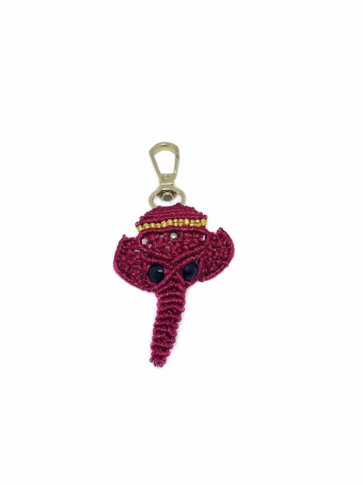 Handmade Macrame Elephant Charm