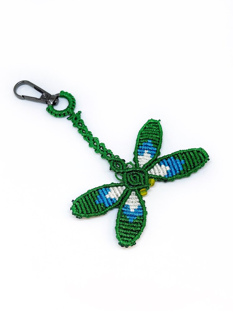 Handmade Macrame Dragonfly Charm