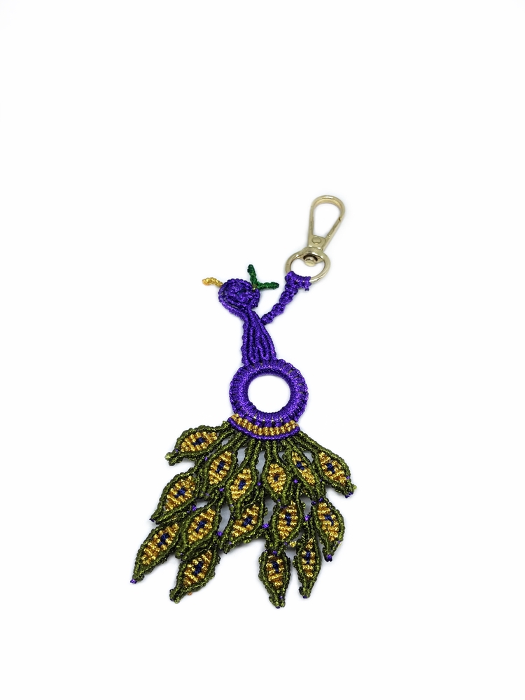 Handmade Macrame Peacock Charm
