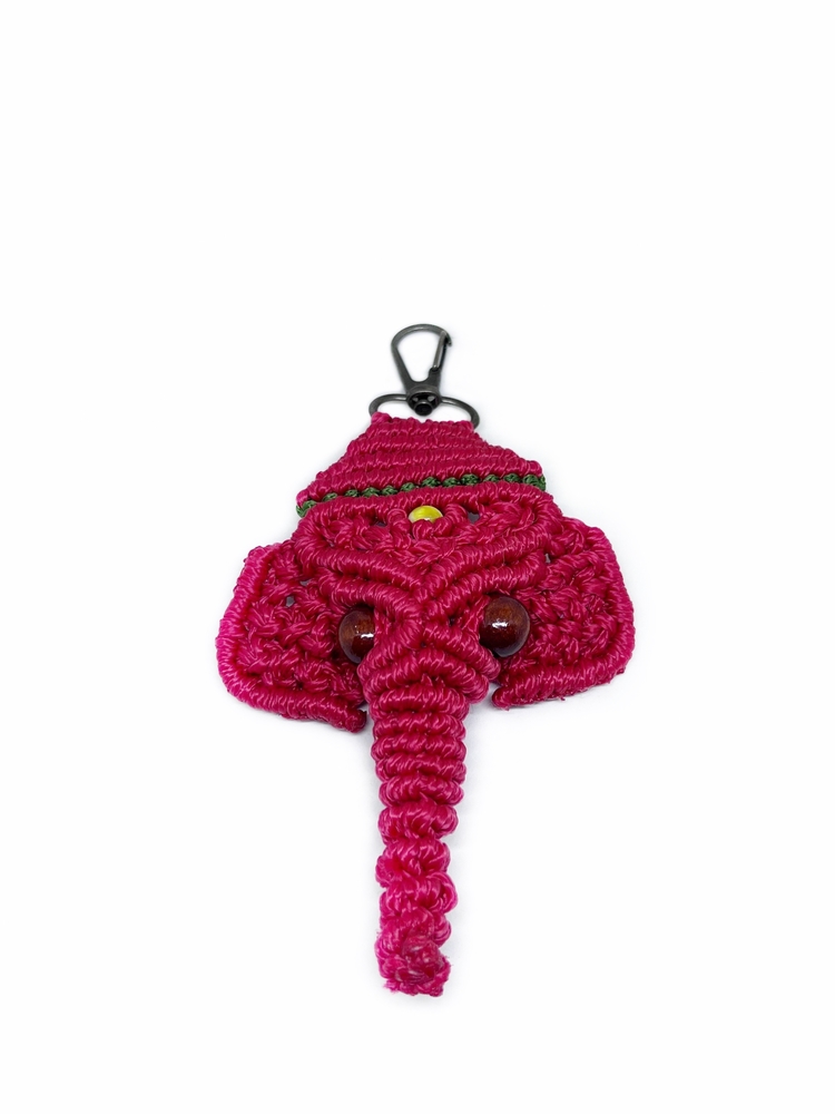 Handmade Macrame Elephant Charm