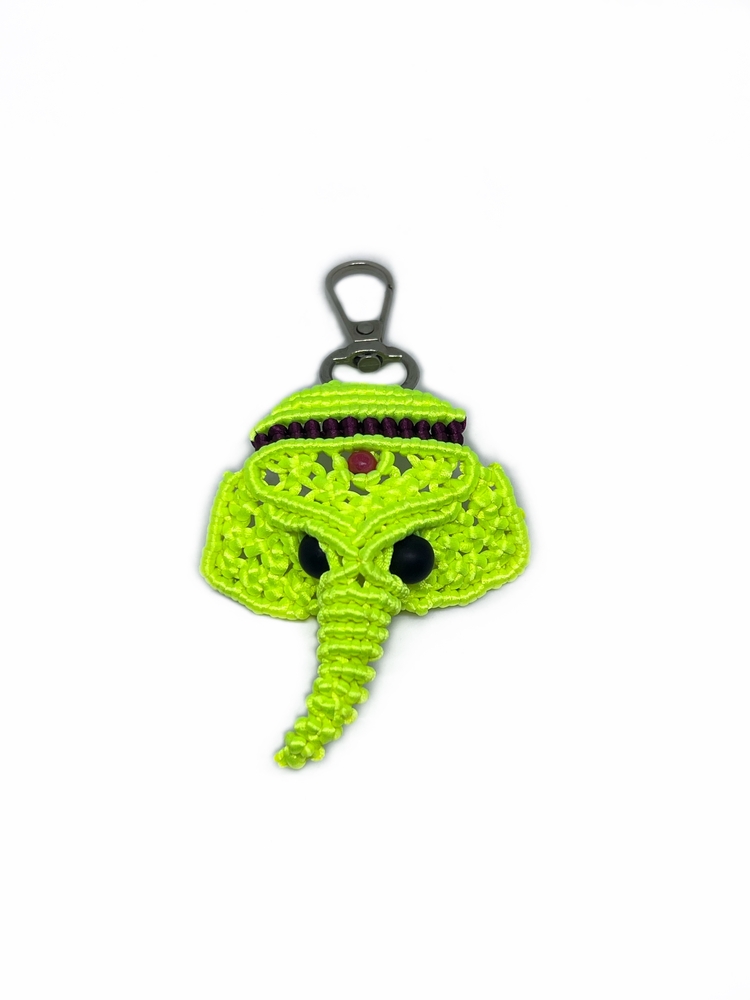 Handmade Macrame Elephant Charm