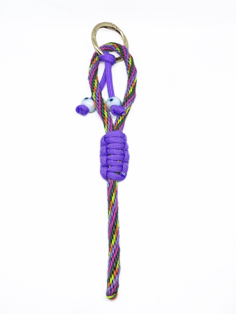 Handmade Paracord Glass Bead Charm
