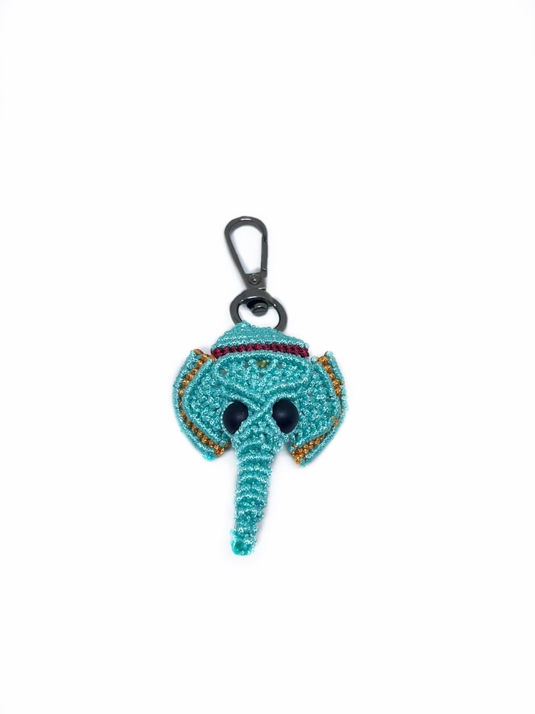 Handmade Macrame Elephant Charm