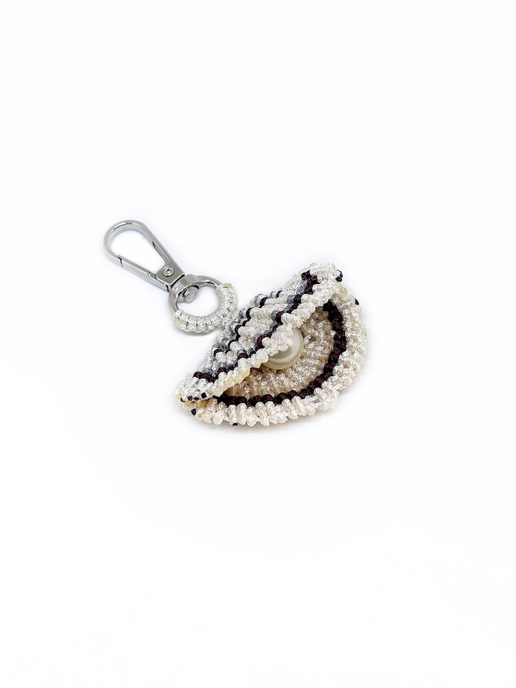 Handmade Macrame Oyster Charm