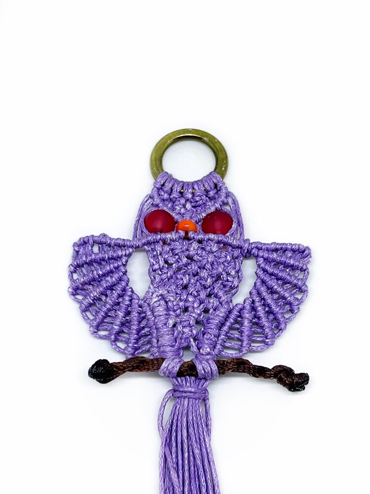 Handmade Macrame Owl Charm