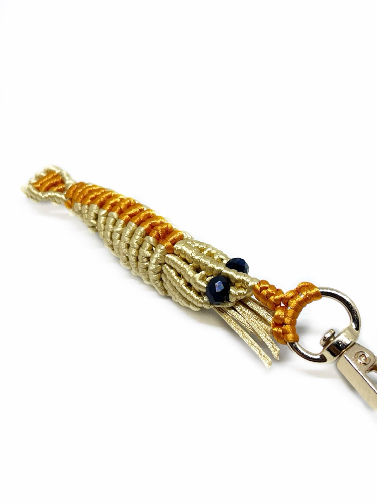 Handmade Macrame Shrimp Charm