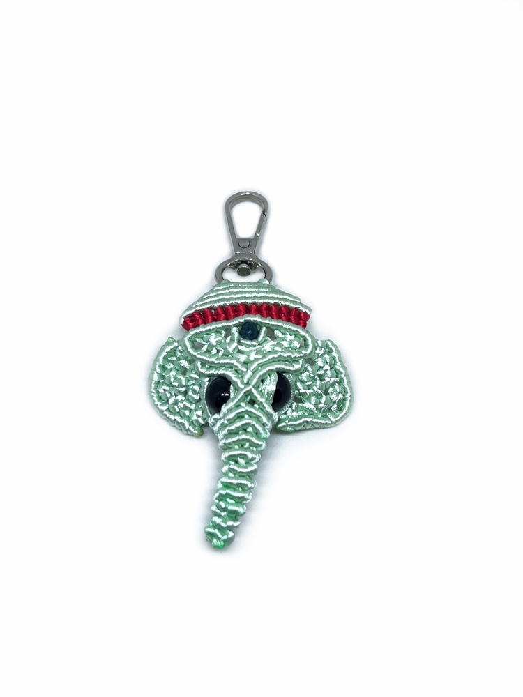 Handmade Macrame Elephant Charm