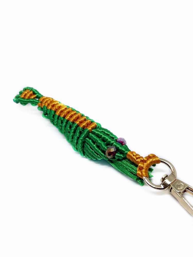 Handmade Macrame Shrimp Charm