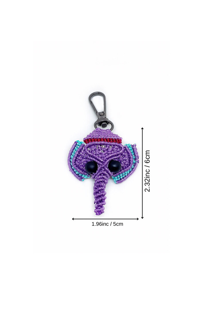 Handmade Macrame Elephant Charm