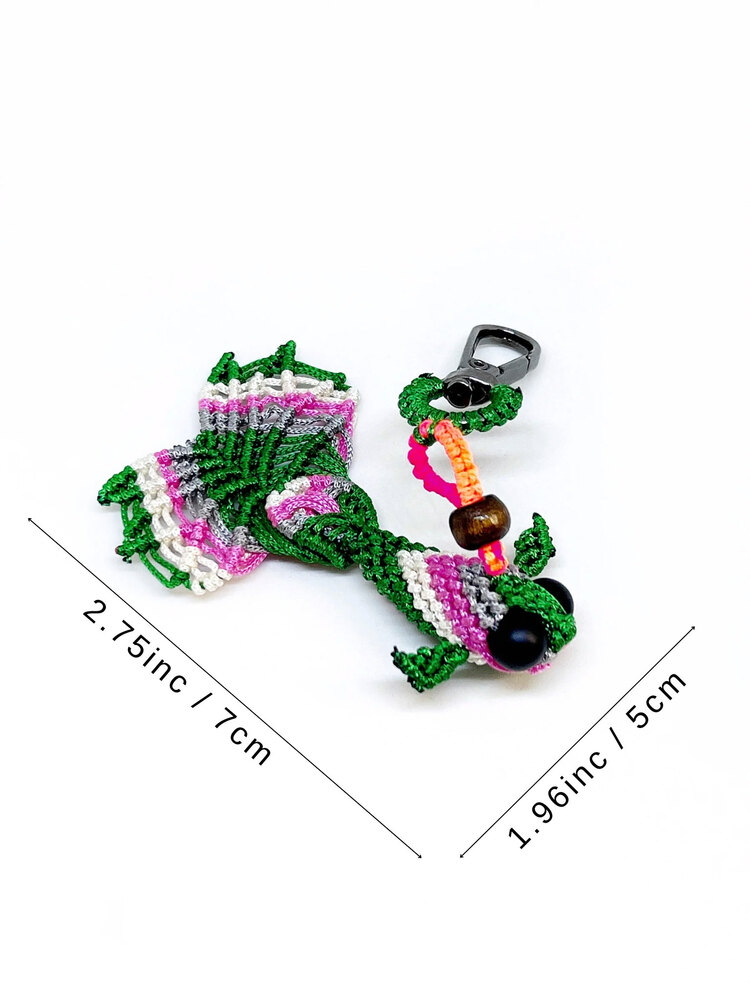 Handmade Colorful Macrame Fish Charm
