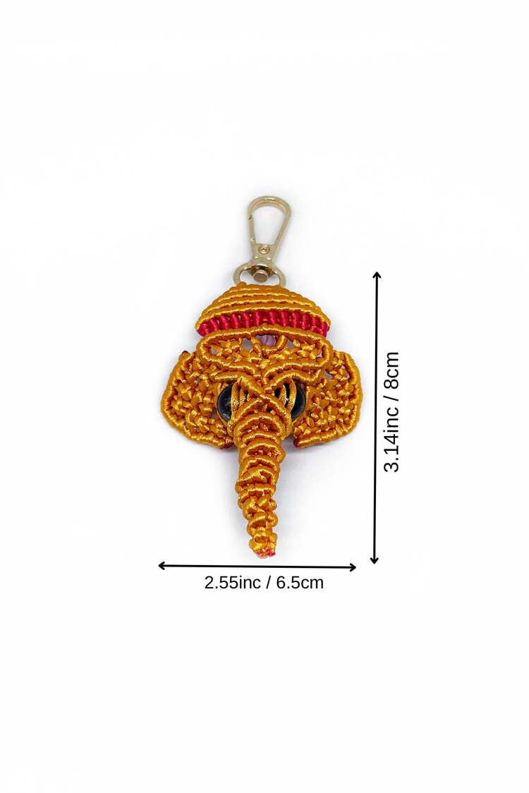 Handmade Macrame Elephant Charm